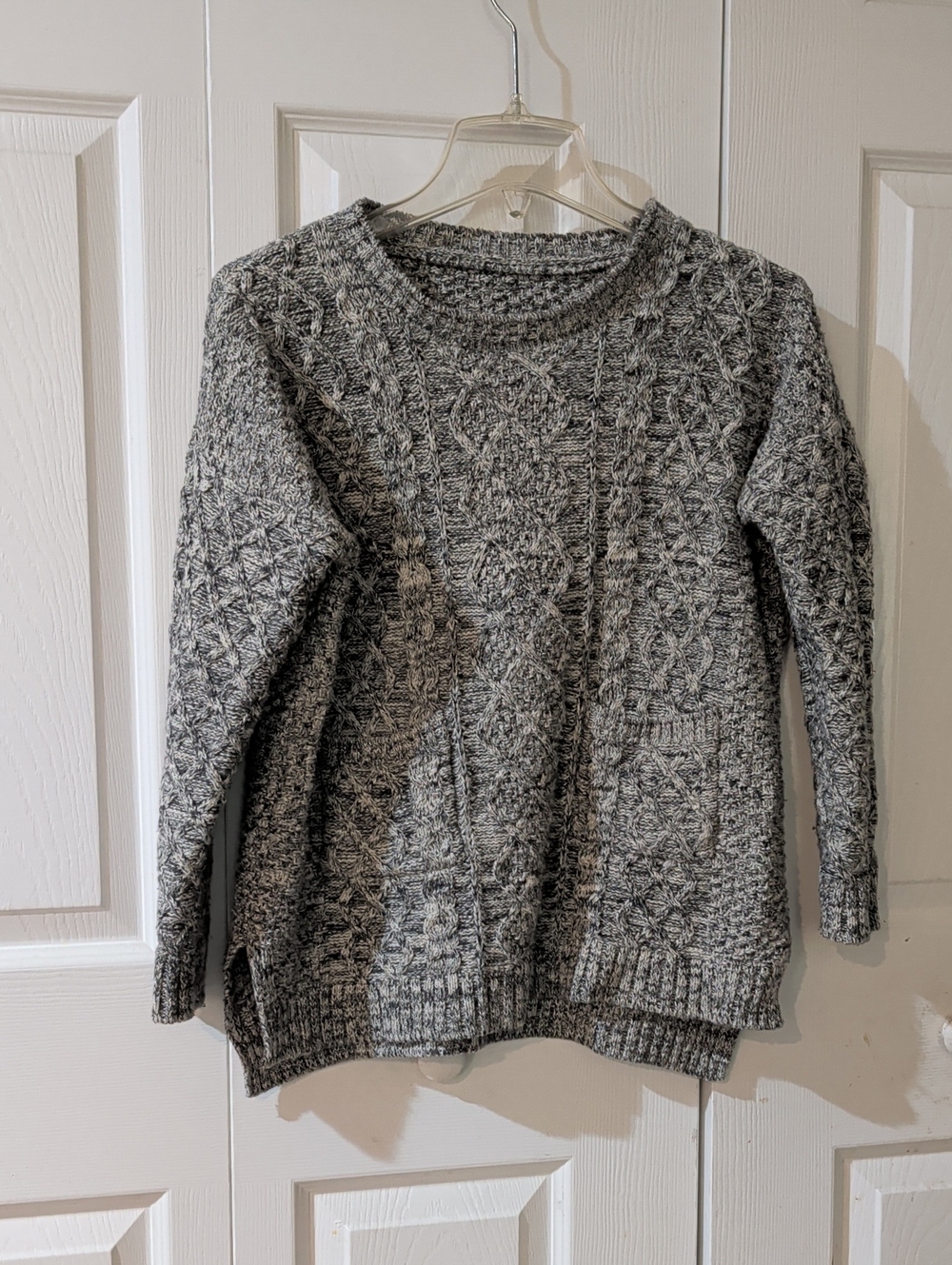 Cozy Gray Cable Knit Women's Sweater